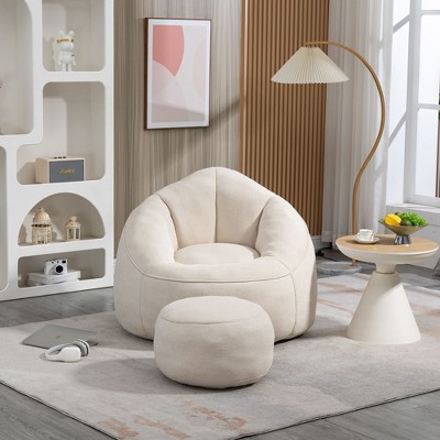 Kumasinova BeanBag Sofa with Ottoman,High-Density Foam Bean Bag Chairs for Adults,Comfy Chair with Padded Cushion,Bean Bag Chair for Living Room