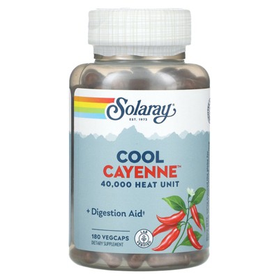 Solaray Cool Cayenne, 180 VegCaps (300 mg per VegCap)