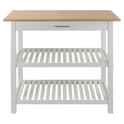 Kitchen Island with Two Shelves - Flora Home