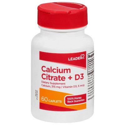 Leader Caplets Calcium Citrate + D3 60 ea