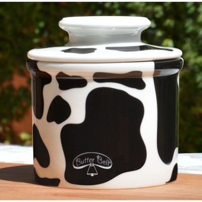 Butter Bell® Crock – Farmhouse Cow Pattern Ceramic Butter Keeper, Rustic Country-Style Butter Dish for Fresh, Spreadable Butter