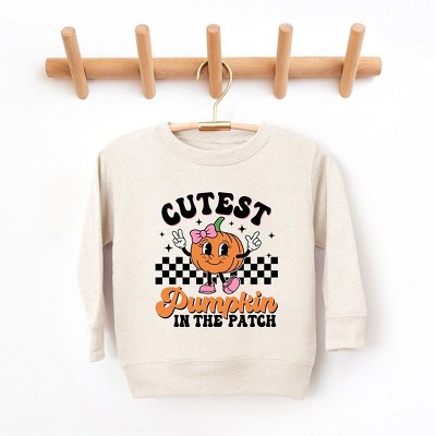 The Juniper Shop Cutest Pumpkin Checkered Toddler Graphic Sweatshirt