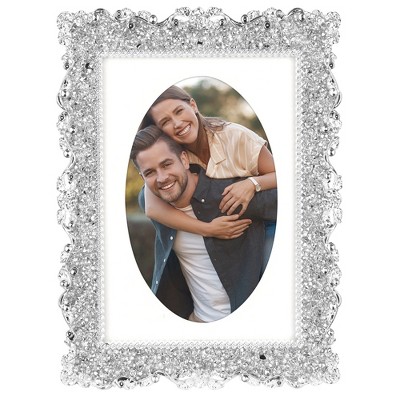 REGALWOVEN Shiny Clear Glass Vintage Velvet Panel Back Picture Frame