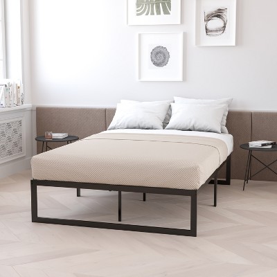 Flash Furniture 14 Inch Metal Platform Bed Frame with 12 Inch Pocket Spring Mattress in a Box (No Box Spring Required) - Twin