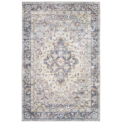 Marcel Vintage Traditional Medallion Area Rug Blue/Gold - Captiv8e Designs