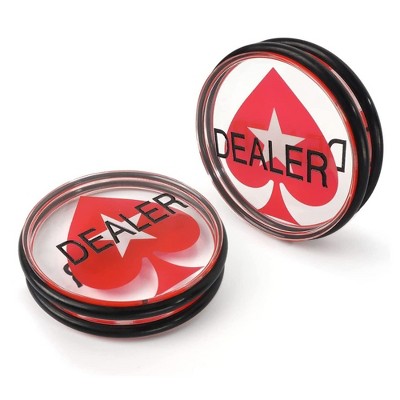 GSE Casino Grade Clear Acrylic Poker Dealer Puck – 3" Double-Sided for Texas Hold'em, Tournaments, and Card Games