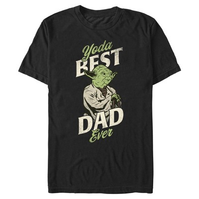 Mens Star Wars Distressed Yoda Best Dad Ever T Shirt