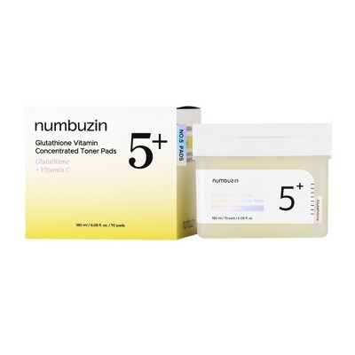 numbuzin No.5+ Glutathione Vitamin Concentrated Toner Pads - 70ct