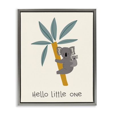Stupell Industries Hello Little One Koalas Floating Frame Canvas Art