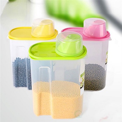 Basicwise Large BPA-Free Food Storage Containers with Lid - Perfect for Storing Flour, Sugar, Grains, Rice, Cereals, & Baking Supplies, Set of 3