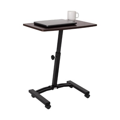 Seville Classics 23.75" Height Adjustable Mobile Laptop Desk  with Adustable Knob, Walnut
