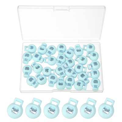 Unique Bargains Plastic Adjustable Draw String Clip Ends Spring-Loaded Buckle Round Cord Locks 30 Pcs