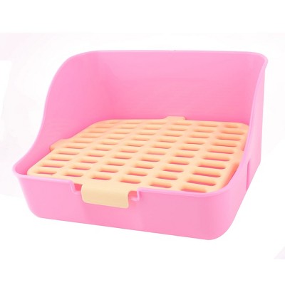 Unique Bargains Indoor Plastic Mesh Style Pet Dog Pee Toilet Fuchsia White 11" x 8.7"