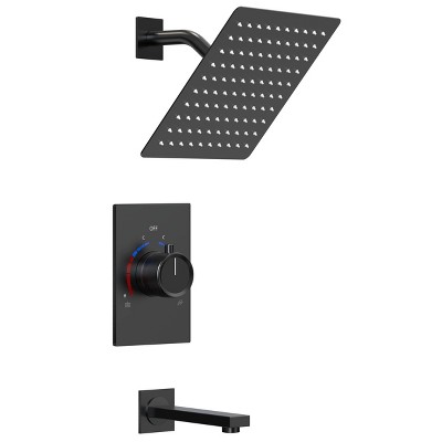 8" Tub and Shower Faucet Valve Included Set - EVERSTEIN
