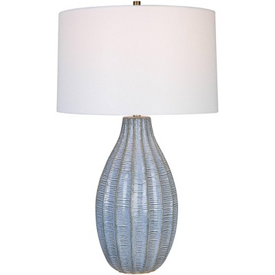 Uttermost Veston 28" Cornflower Blue Glaze Ceramic Vase Table Lamp