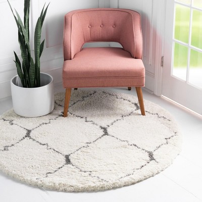 Unique Loom Rabat Shag Fractured Trellis Indoor Woven Area Rug