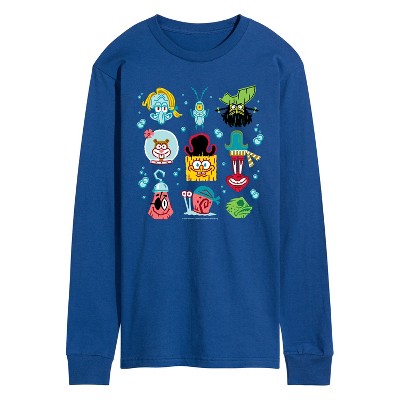 Men's - Spongebob Squarepants - Spongebob: The Search For Squarepants Grid Long Sleeve Graphic T-Shirt
