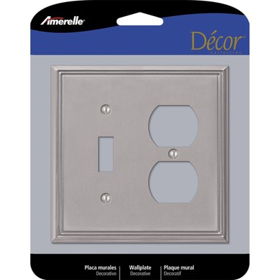 Amerelle Metro Brushed Nickel 2 gang Die-Cast Metal Toggle Wall Plate 1 pk Model #77TDBN