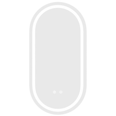 WallBeyond 15.75"x31.5" Oval LED Vanity Mirror Clear