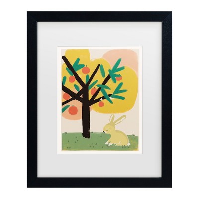 Trademark Fine Art - Treechild  Bunny Under Apple Tree Matted Framed Art