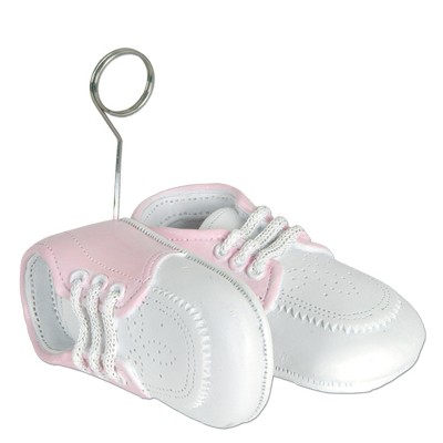 Beistle Baby Shoes Photo/Balloon Holder, 6 Oz, (3/Pkg) Pink