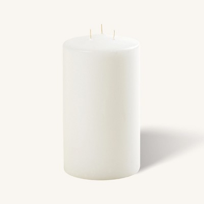 Hyoola 4.75" x 6" Ivory Unscented European Made 3-Wick Pillar Candles, Dripless Paraffin Wax with Smokeless Cotton Wicks