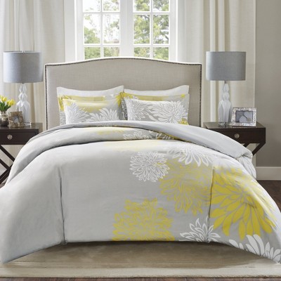 Enya Comforter Set-Modern Floral Design All Season Down Alternative Bedding, Matching Shams, Bedskirt,  Decorative Pillows