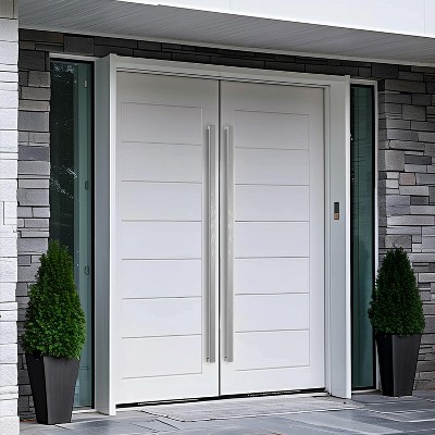 Modern Contemporary Long Stainless Steel Push Pull Door Handle for Home Entrance Glass Shower Wooden Barn Square Series - Stain - 60-Inches