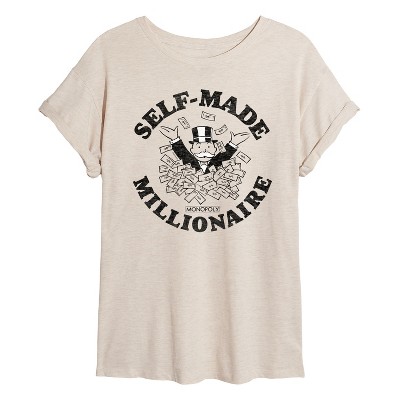 Women's - Monopoly - Self Made Millionaire Oversized Graphic T-Shirt