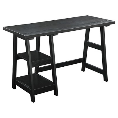 Breighton Home Trinity Trestle Style Desk with Built-In Shelves