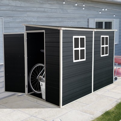 GDFStudio Stephen 4'x8' Resin Storage Shed with Two-Window