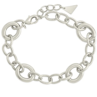 SHINE by Sterling Forever Carter Round Statement Link Bracelet