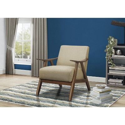 NicBex Accent Chair Wood Frame Upholstered Modern Home Furniture Lounge Chair Reading Chair Comfy Chair for Living Room, Light Brown