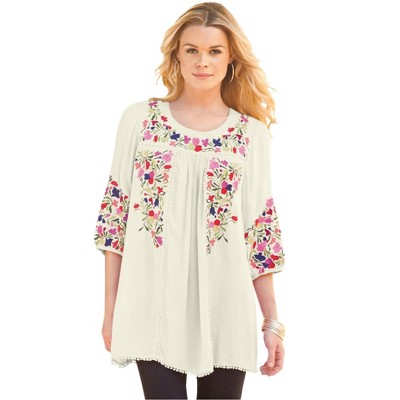 Roaman's Boho Floral Tunic