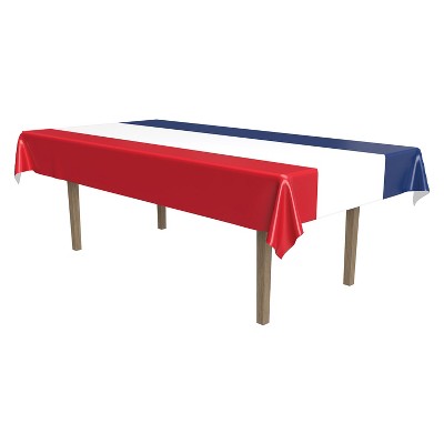 Beistle Patriotic table cover, 54" x 108", (3/Pkg) Multicolored