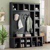 CAVINAS Hall Tree with Shoe Rack Modern 4-in-1 Coat Rack with Storage Bench, Cubbies and 6 Hooks for Foyer - 2 of 4