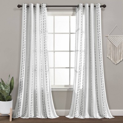 Set of 2 Hygge Striped Window Curtain Panels - Lush Décor