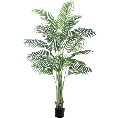 7FT Artificial Palm Tree, Large Indoor Fake Palm Plant with Planter, Tropical Greenery Decor for Living Room, Bedroom, Office or Patio
