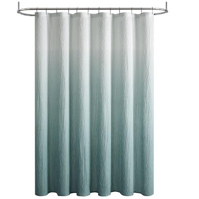 Kate Aurora Spa Essential Aqua Crushed Ombre Fabric Shower Curtain - 72 in. W x 72 in. L