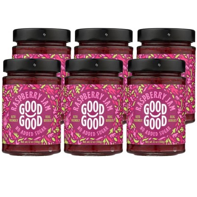 Good Good Raspberry Jam No Sugar Added - Case of 6/12 oz