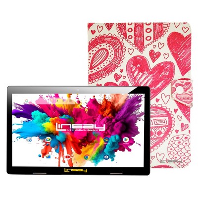 LINSAY 10.1"Octa Core 128GB Storage Android 15 Tablet with Unicorn Shape Case