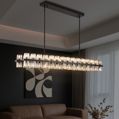 CityFurn 60-Light 54" W Modern Linear Chandelier with Crystal Glass