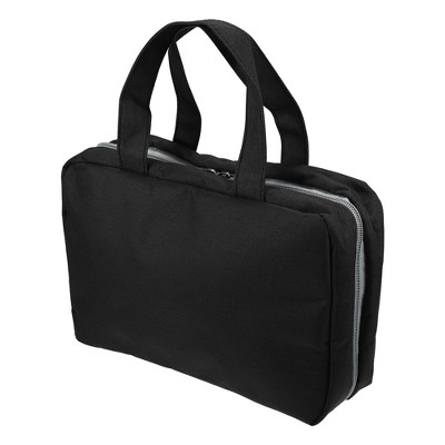 Unique Bargains Travel Toiletry Bag Makeup Bag Organizer Toiletry Organizer Travel Cosmetic Bag Waterproof Polyester Black 1pc