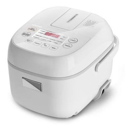Toshiba Rice Cooker (3 Cups Uncooked, 6 Cups Cooked) with Fuzzy Logic Technology, White