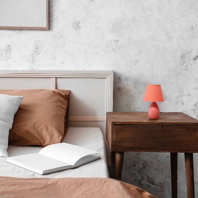9.45" Petite Ceramic Oblong Bedside Table Desk Lamp with Matching Tapered Drum Shade - Creekwood Home