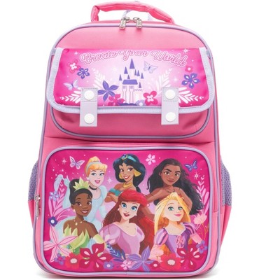 Disney Princesses 15.5" Polyester Pink Large Backpack with 2 Front Pockets