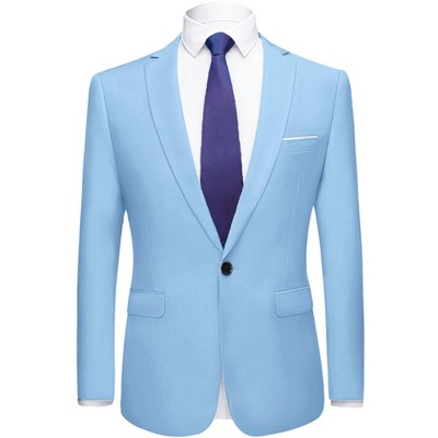 INSPIRE CHIC Men's Slim Fit Single Breasted One Button Prom Dress Suit Jackets Blazer