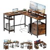 67" L-Shaped Computer Desk with File Drawer & Power Outlet, Corner Office Desk for Home Workspace - 3 of 4