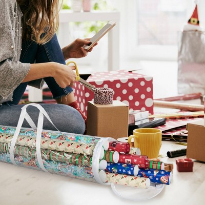 Elf Stor Wrapping Paper Storage Bags Clear 2pk