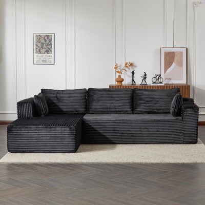 KTMBDW 110” Modular Sectional Sofa with Deep Seat, Modern Modular L-Shape Sofa Couch with Chaise, Upholstered Couches for Living Room, Bedroom